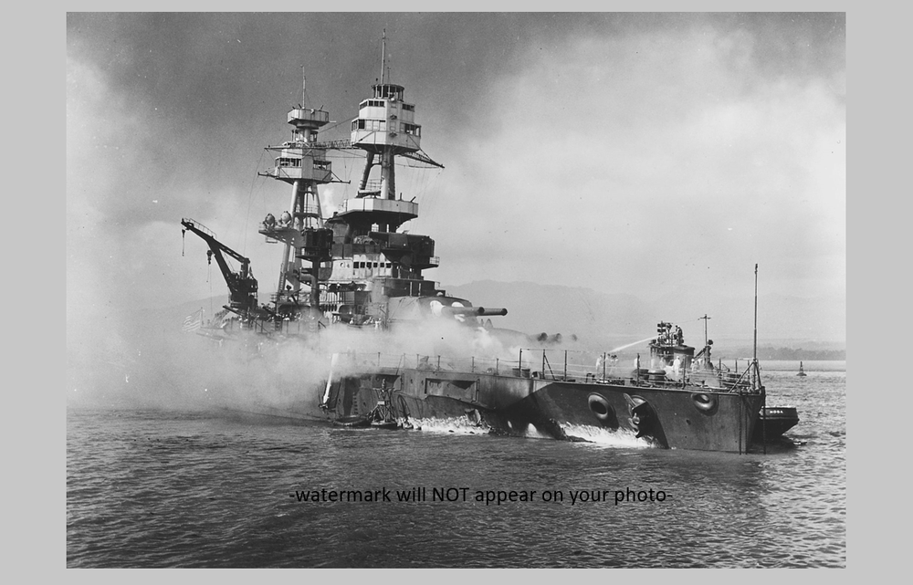 USS Nevada PHOTO Beached Pearl Harbor Attack World War 2