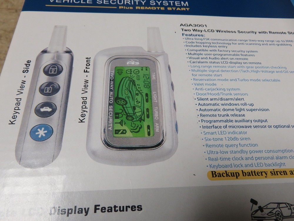 Two-way LCD Vehicle Security System--Includes two 2-way LCD Remotes