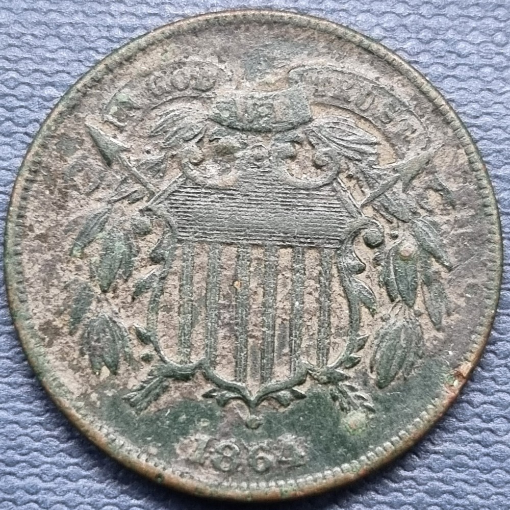1864 Two Cent Piece 2c Better Grade VF Details #81839