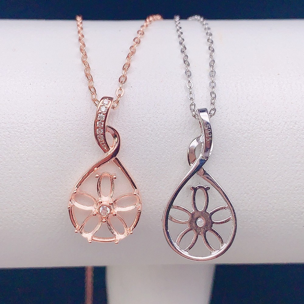 Silver 925 pendant empty setting, DIY blank setting YD88