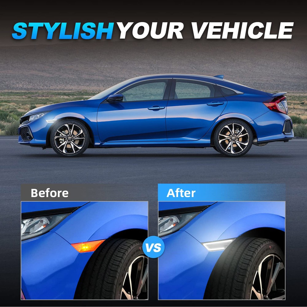 Switchback Side Marker Front Bumper DRL Light for Honda Civic 2016- 2021 Civic