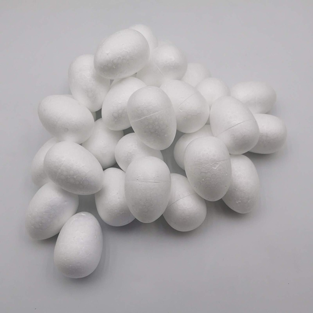 32-Pack 2.75 Inch Craft Foam Eggs Polystyrene Foam for Easter DIY Decoration