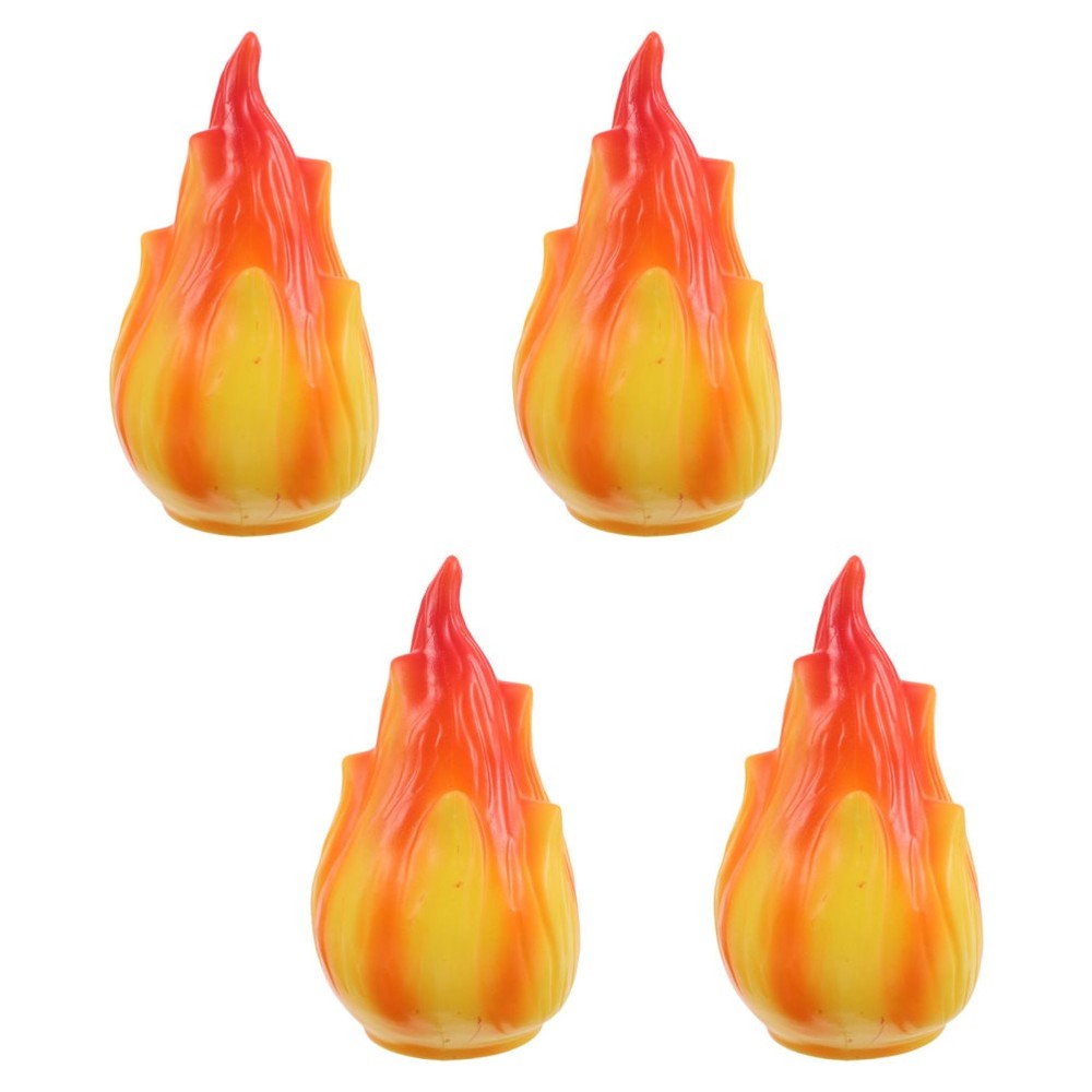 4 Pcs Flame Shaped Shade Plastic Lampshade Flickering Solar Light Replacement