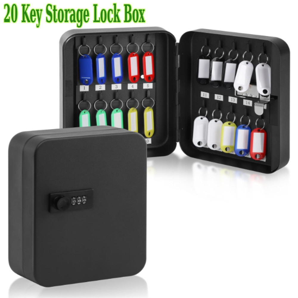 Key Cabinet Wall Mount,Locking Key Organizer,Key Storage Lock Box with Code,Key