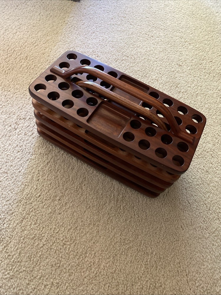 5 Piece Communion Tray Lot 32 Hole With Bread Plates Rectangular