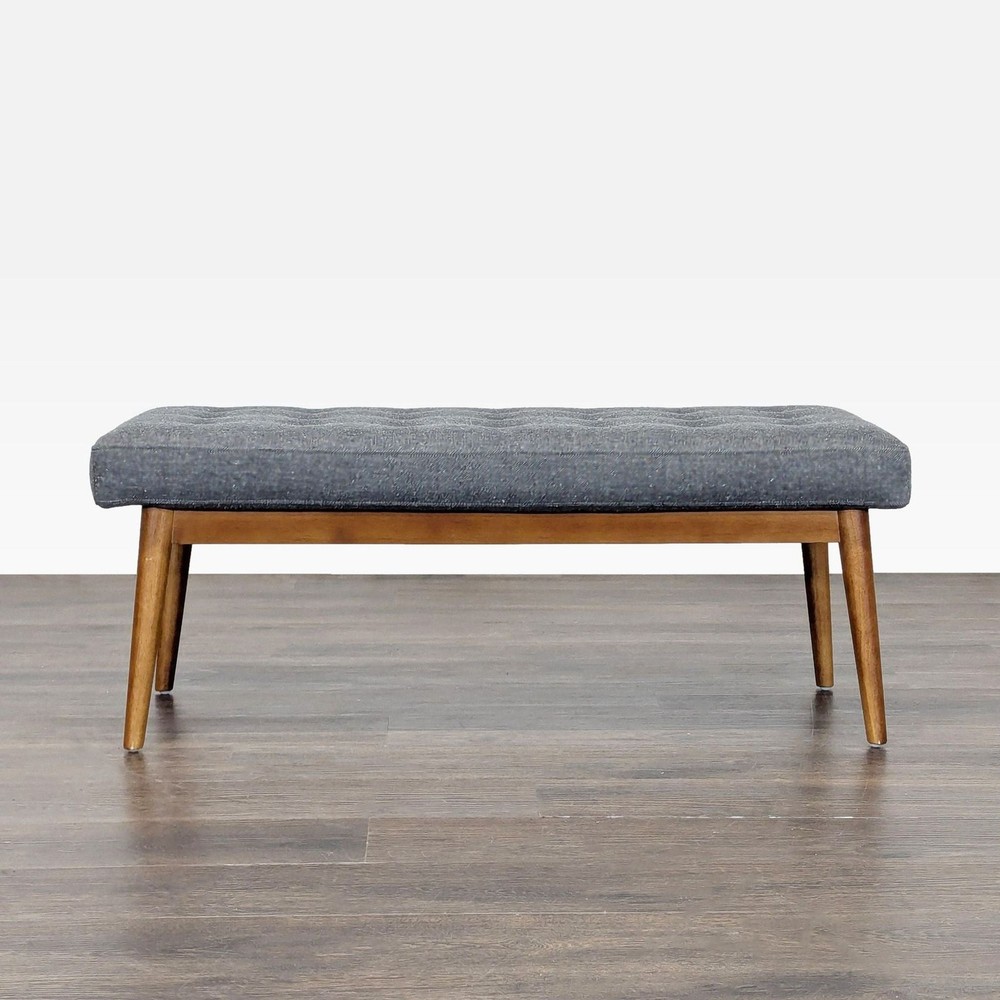 West Elm Button Tufted Mid-Century Bench