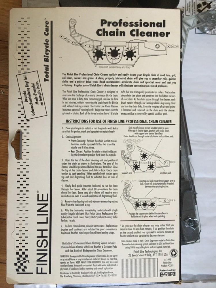 FINISH LINE PROFESSIONAL BICYCLE CHAIN CLEANING KIT