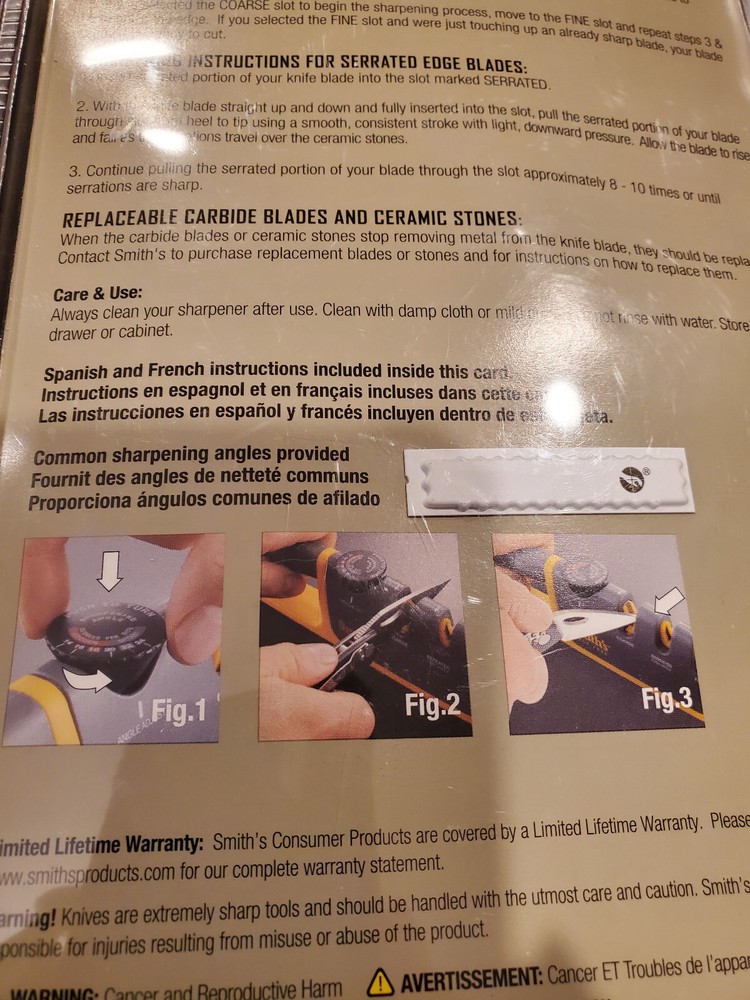 Smith's Adjustable Angle Pull-Thru Knife Sharpener 50264 NIP