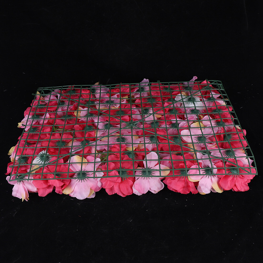 6pcs Artificial Flower Wall Panel Artificial Rose Red Flower Wall Decor 60*40cm