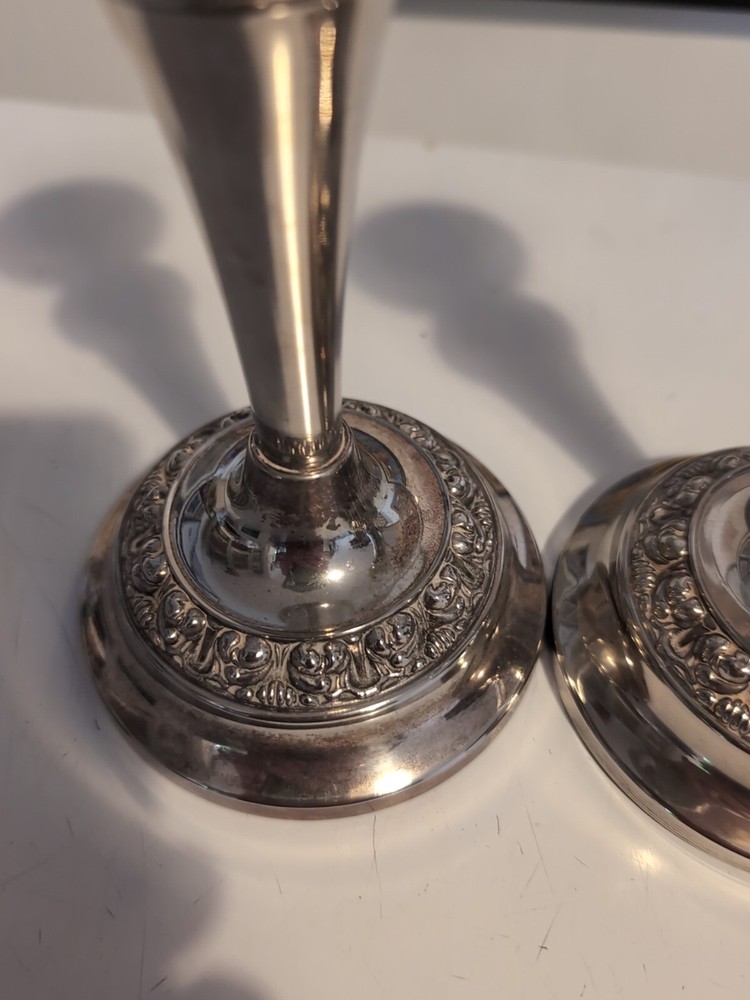 Pair Of IANTHE SILVER PLATE CANDLESTICK 7.25"