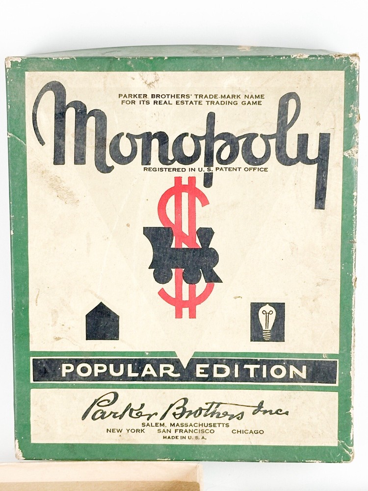 1952 VINTAGE MONOPOLY POPULAR EDITION GAME NO BOARD