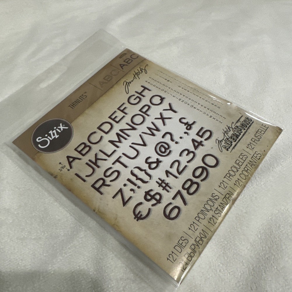 Sizzix Thinlits Cutting Die Stencil Emboss ALPHANUMERIC, THIN 121PK 662226 New!