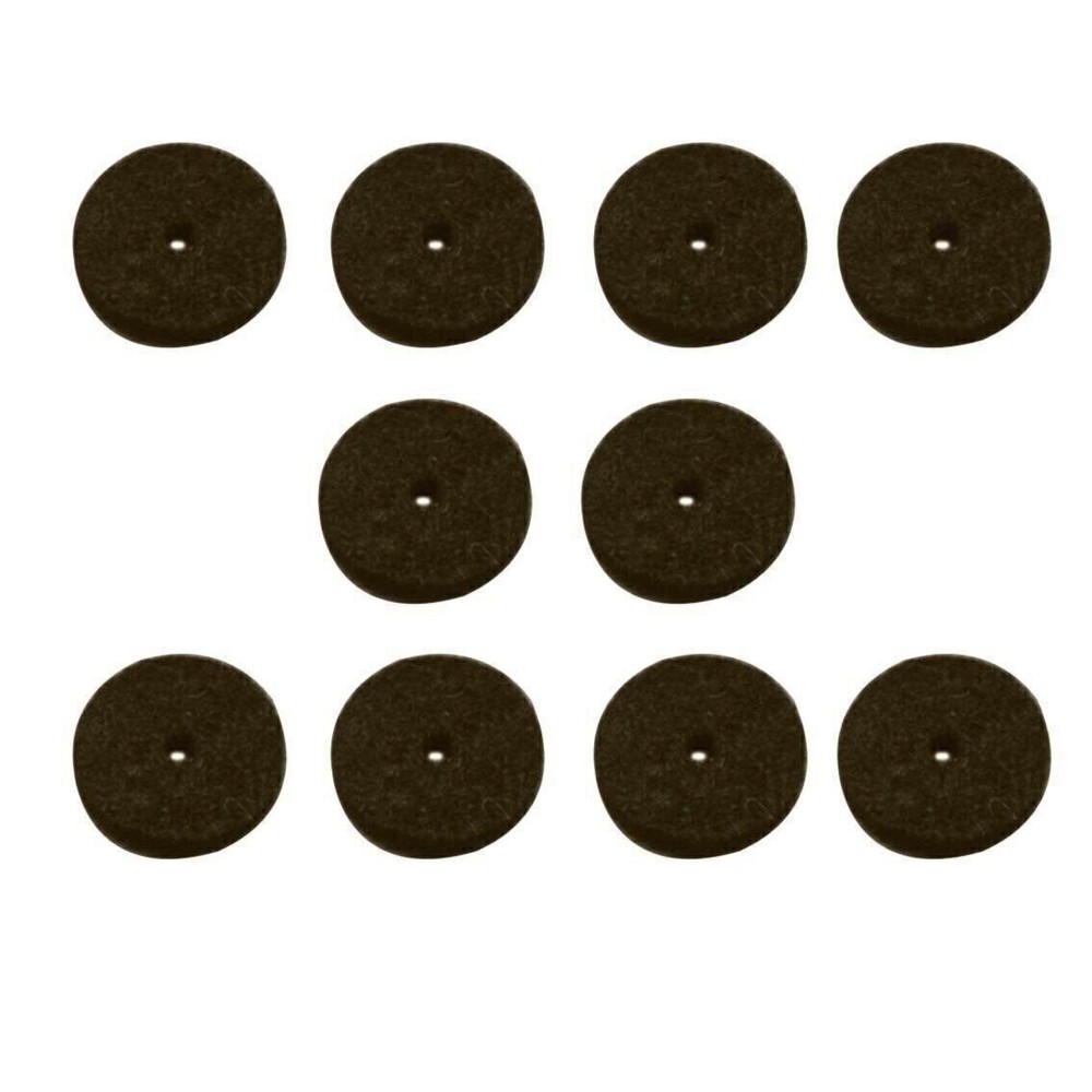StewMac Strap Button Felt Washers, Black, Package of 10