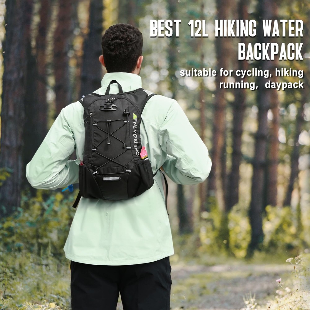Lightweight Hydration Backpack, Running Backpack with 2L Water Bladder, Hydro...