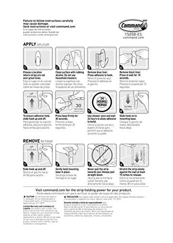 Command 5 lb Large Water-Resistant Refill Strips, 4 Reuse Large, Blue