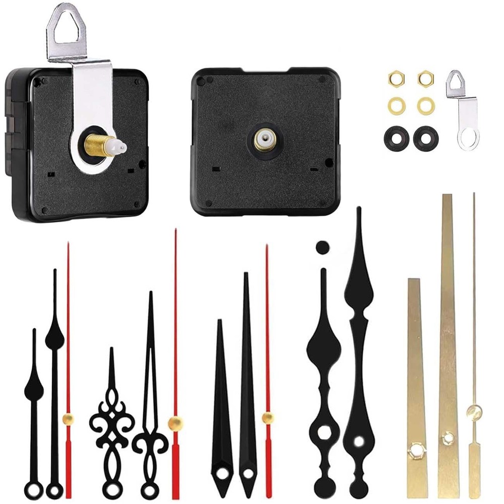 2-Pack Silent Sweep Quartz Clock Movements with 5 Versatile Clock Hands – DIY...