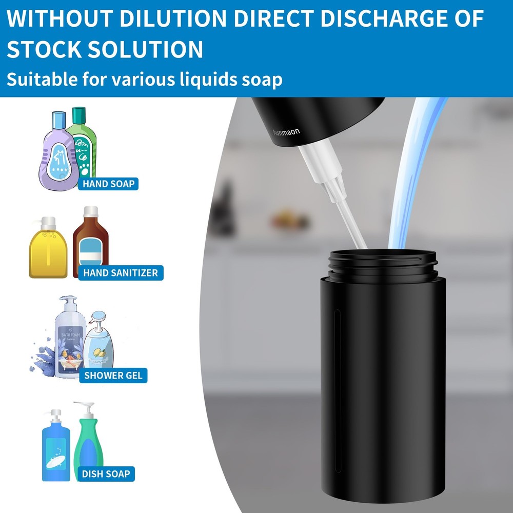 Aunmaon Automatic Soap Dispenser Touchless, HandsFree, Multi Adjustable Volum...