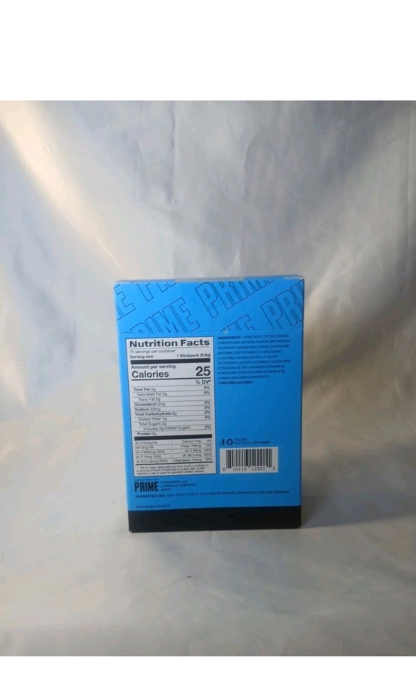 PRIME Hydration+ BLUE RASPBERRY Electrolyte Drink Mix 15 packets total