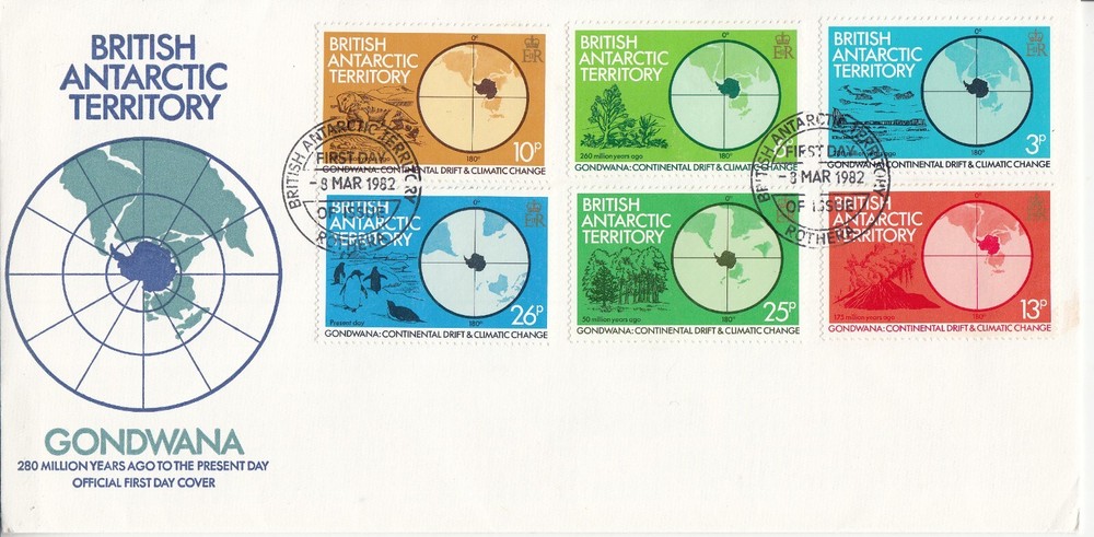 British Antarctic Territory: Gondwana FDC, 8 March 1982