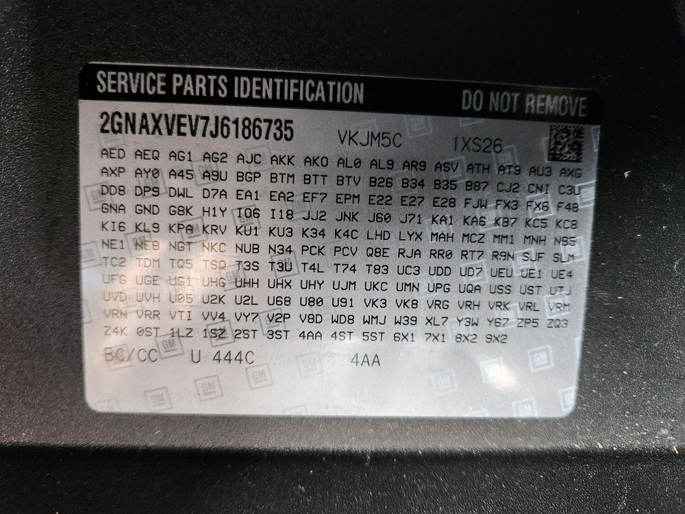 2018 Chevy Equinox 8" Display Screen and Control Panel