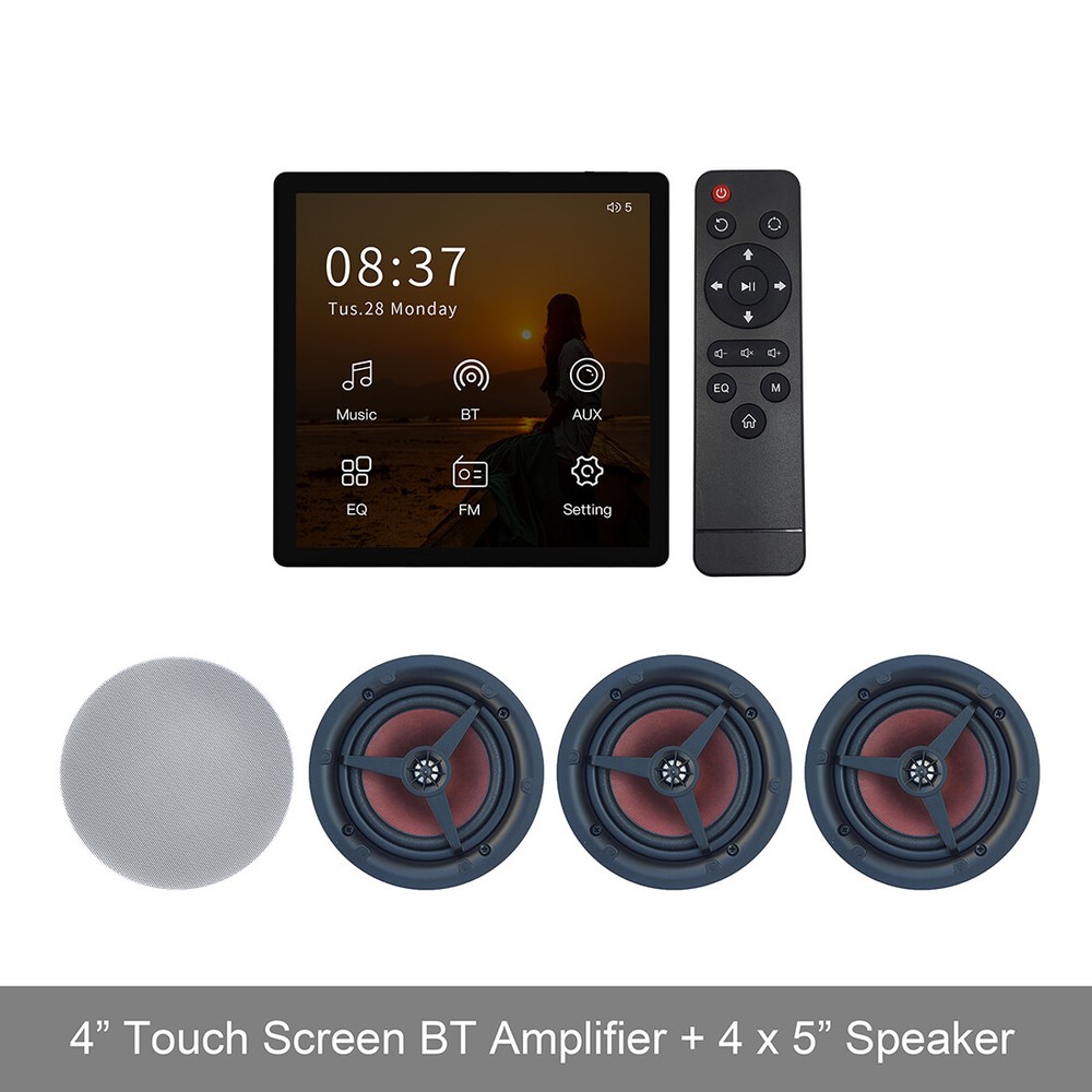 In Wall Bluetooth Digital Stereo Audio Amplifier Touch Screen volume controller