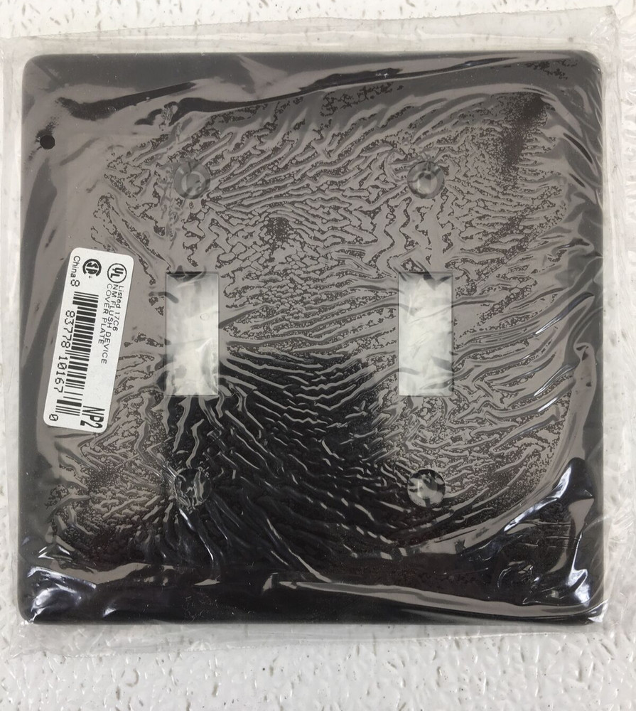 NP2 HUBW WALLPLATE 2-GANG TWO TOGGLE BROWN
