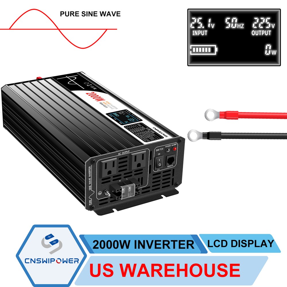 2000W dc12V 24V 48V 36V to ac 120V  Pure Sine Wave power Inverter