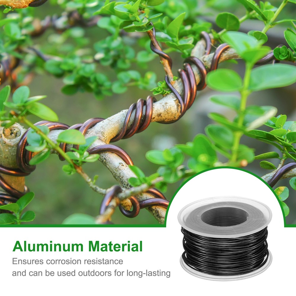 Bonsai Wire Anodized Aluminum Training Wire Roll 1mm 98ft Black