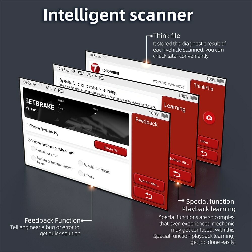 Thinkscan PLUS OBD2 Scanner Diagnostic Scan Tool ABS SRS BCM Transmission Engine