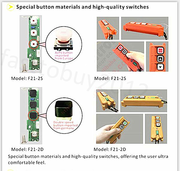 Two Button Wireless Industrial Radio Remote Control Transmitter Receiver 440V