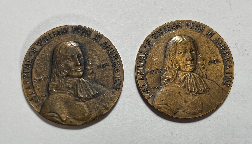 So-Called 1932 William Penn (#6959). Two Pcs. Both with Very Light Cleaning.