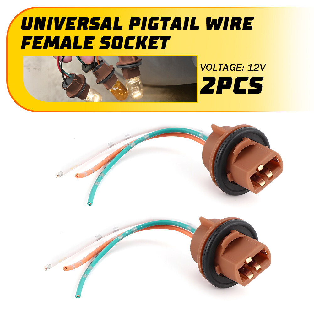 2x Pigtail Wire 2644 Female Socket 7443 Two Harness Front Turn Signal Plug