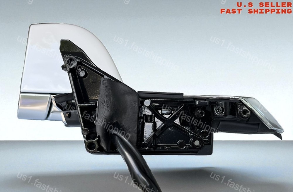 White Left Driver Side Mirror Chrome Base for Tesla Model 3 2017 2018 2019-2023