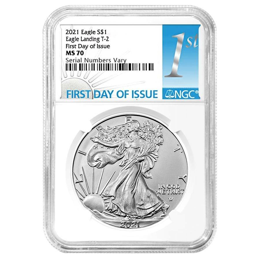 2021 NGC MS 70 First Day of Issue Type-2 American Silver Eagle