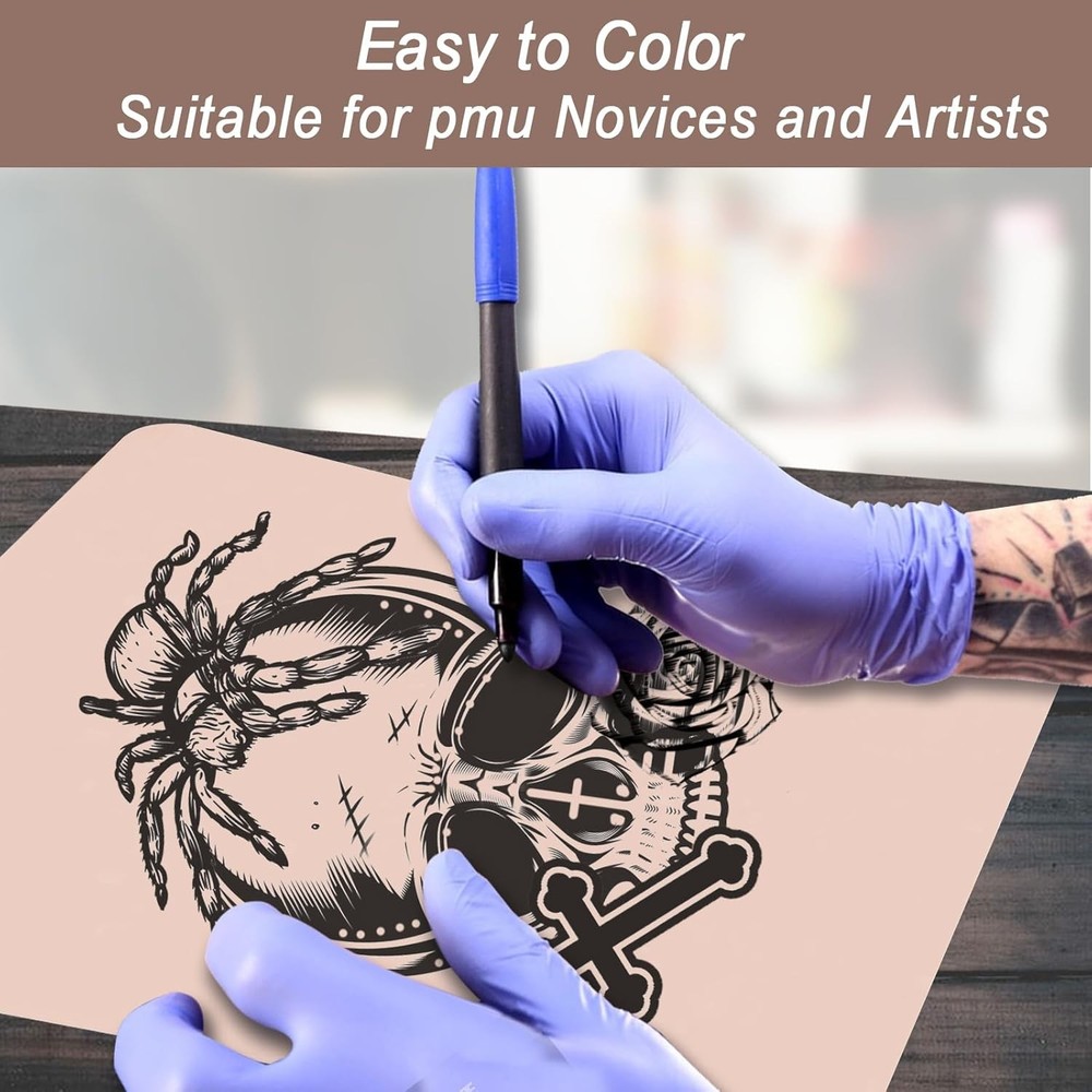 10 PCS Tattoo Practice Skins, 5.7 "x7.6" Double Sided Medium, multicolor