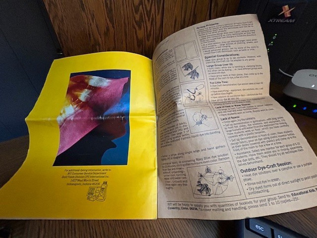 VERY OLD PAMPLET BY DYE-CRAFT "RIT DYES" INCLUDES MANY PATTERNS