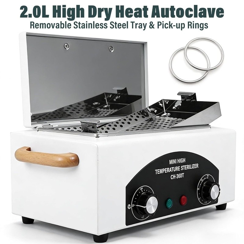 Adjustable Temperature Dry Heat Sterilizer Nail Tools Barber Instruments New