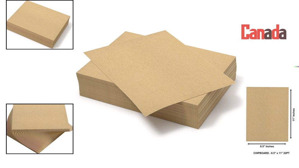 Versatile Sturdy Chipboard Sheets - Multi-Purpose - 8.5" x 11" - 100 Sheets
