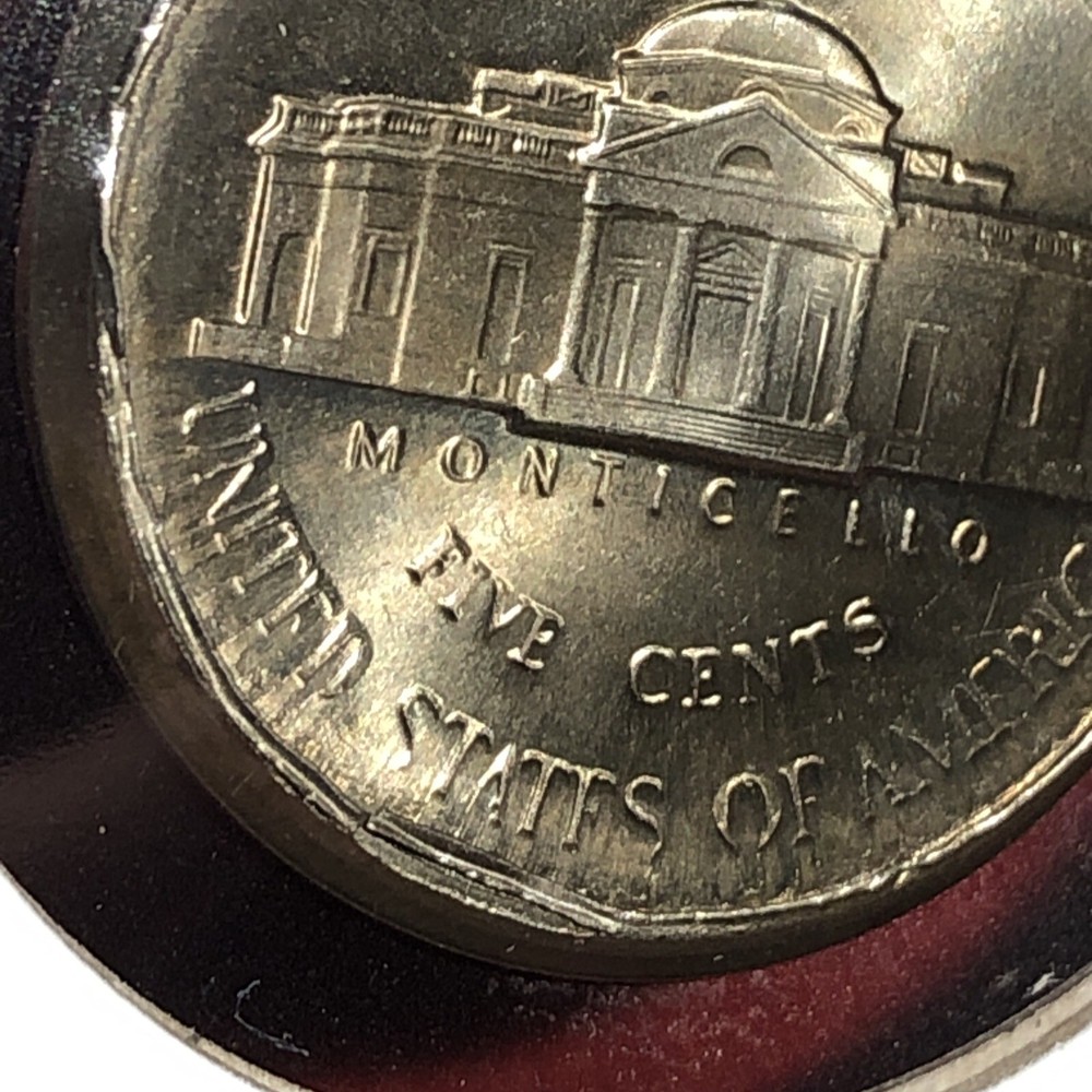 1997 jefferson nickel Error Broadstrike + Partial Collar Full Steps Gem Bu