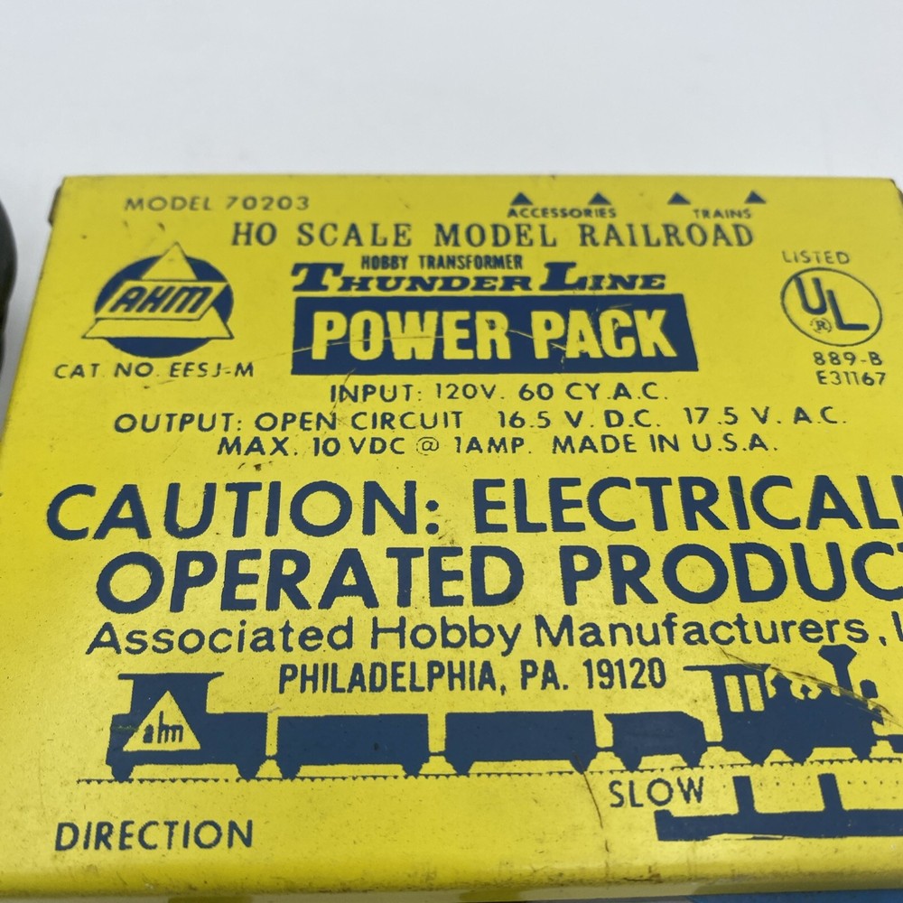AHM Thunder Line Power Pack #70203 HO Scale Model Railroad Train Transformer