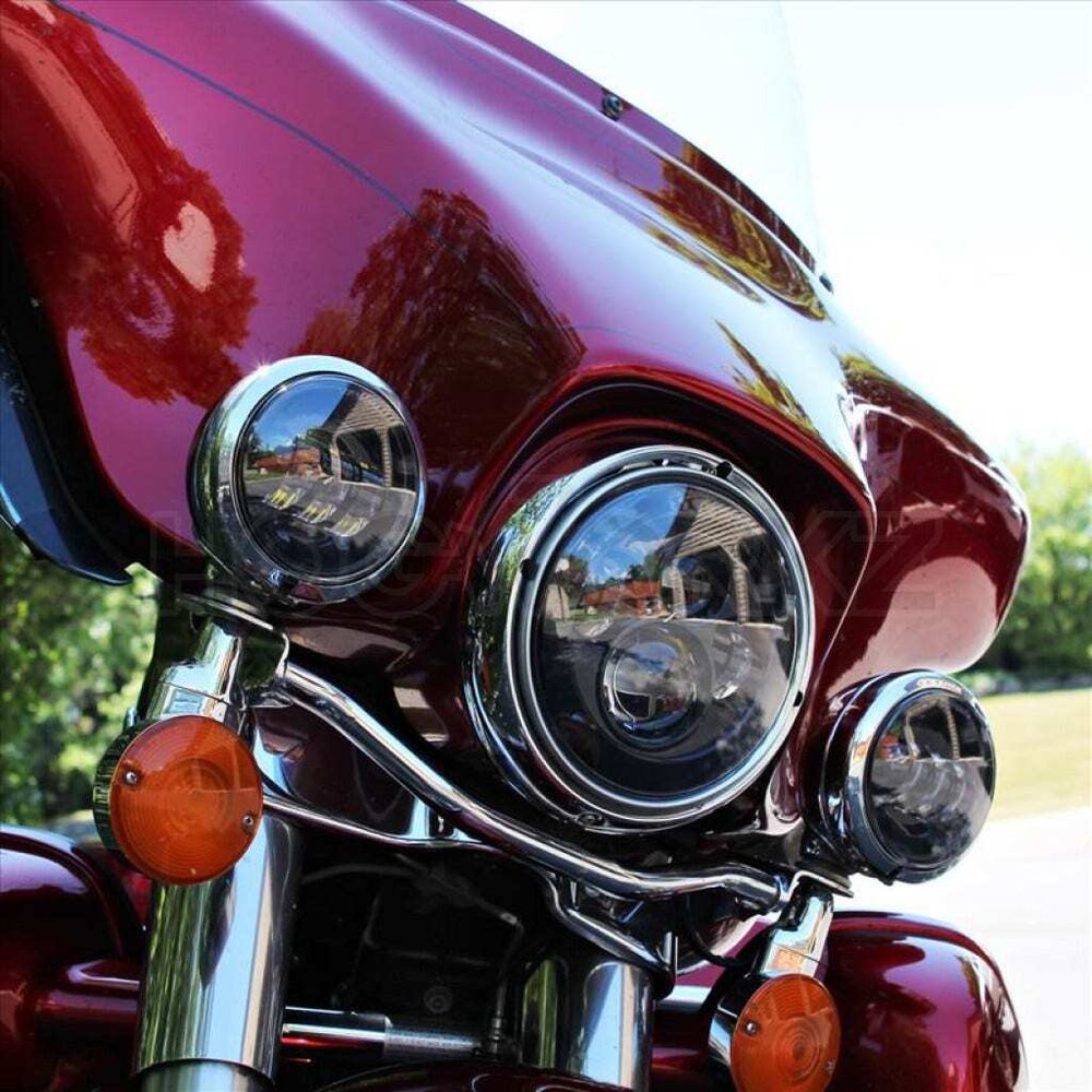 Hogworkz Blackout 7" LED Harley Daymaker Style Headlight w/ Auxiliary Passing...