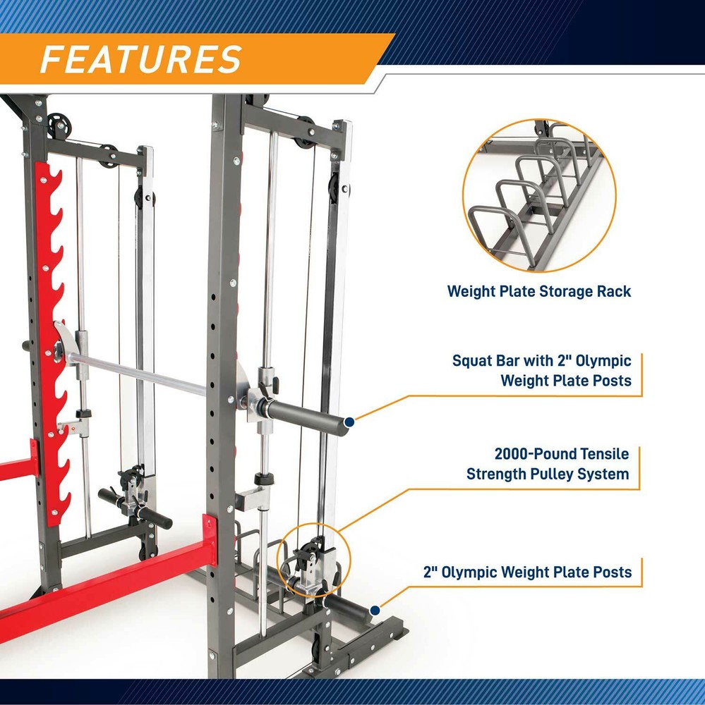 Marcy Pro Smith Cage Home Gym Training System | SM-4903 Pull ups squats VKR Dips