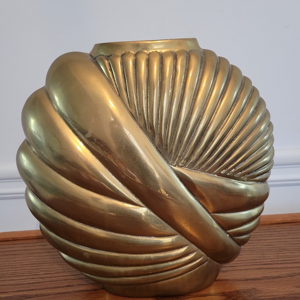 Vibtage Art Deco Brass Vase