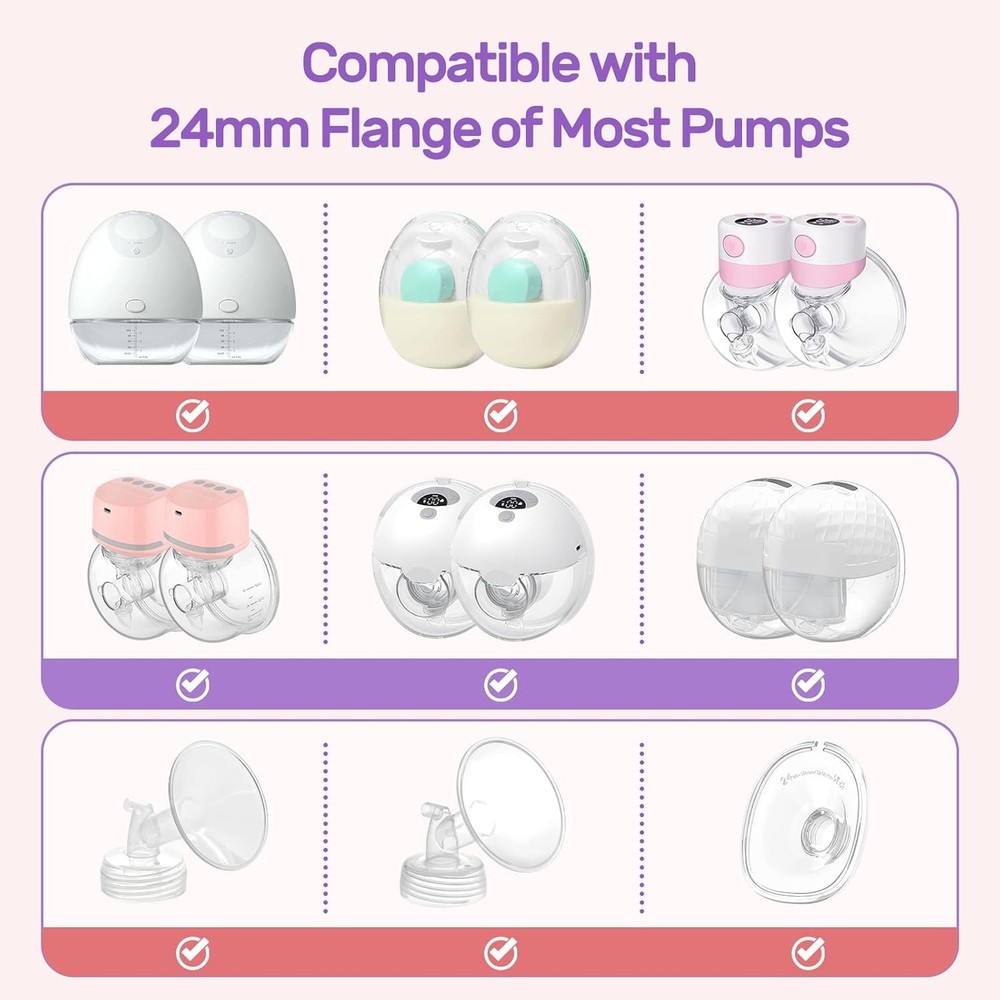 Essential Breastfeeding Kit: 10 Silicone Flanges for 24mm Shields & 5 Sizes