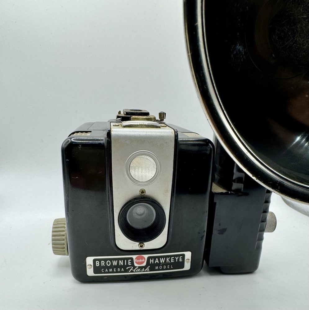 Vintage Kodak Brownie Hawkeye Flash Model Camera w/ Flash Unit Untested