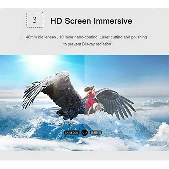 3D VR Virtual Reality Headset Goggles with Remote for iPhone Android 4.7"-6.5"