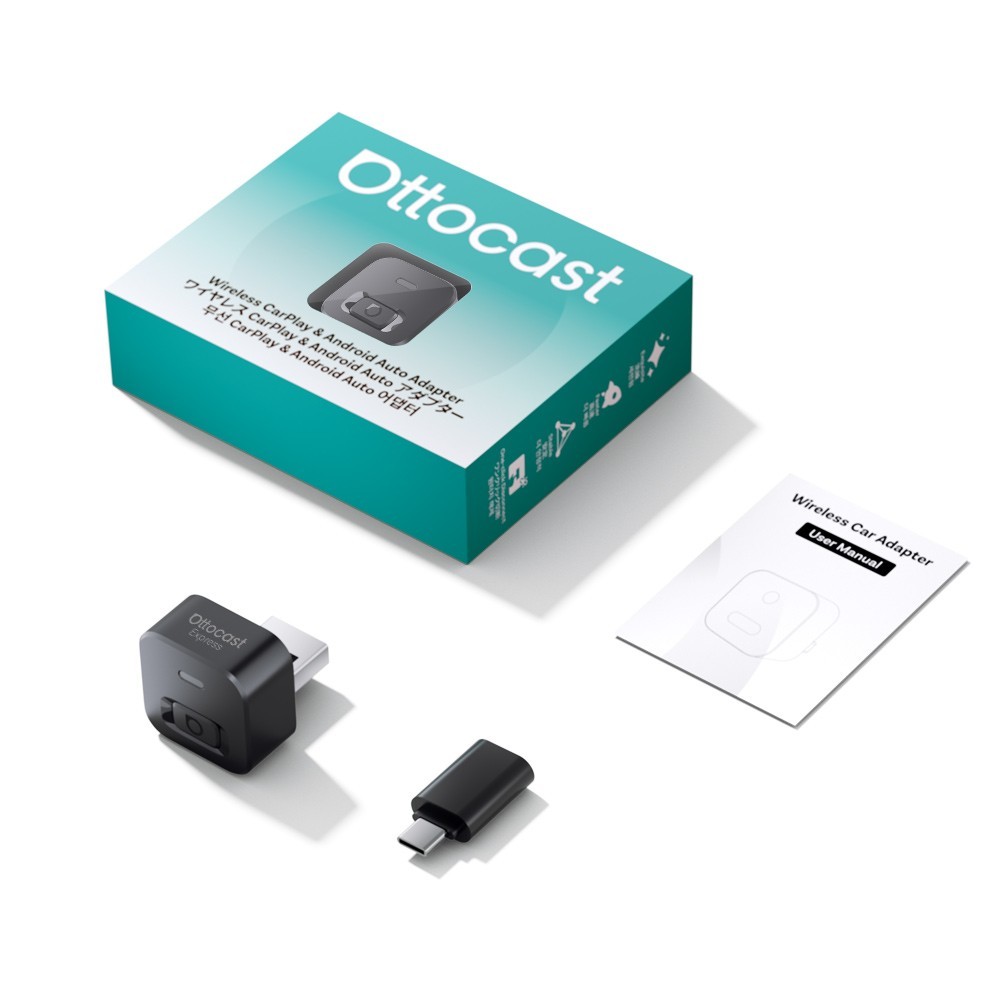 Ottocast Mini Dot Wireless CarPlay/Android Auto Adapter Dongle USB Plug & Play
