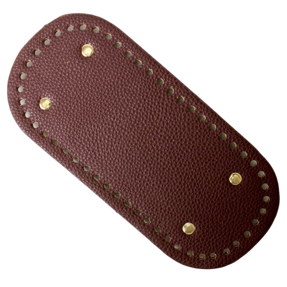 Oval Bag Base Board w/ Rivets Small 22×10cm Dark Brown