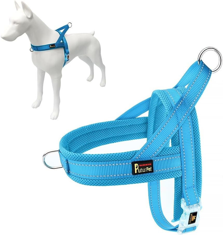 No Pull Dog Harness W/ Breathable Mesh Padded Adjustable Reflective Escape Proof