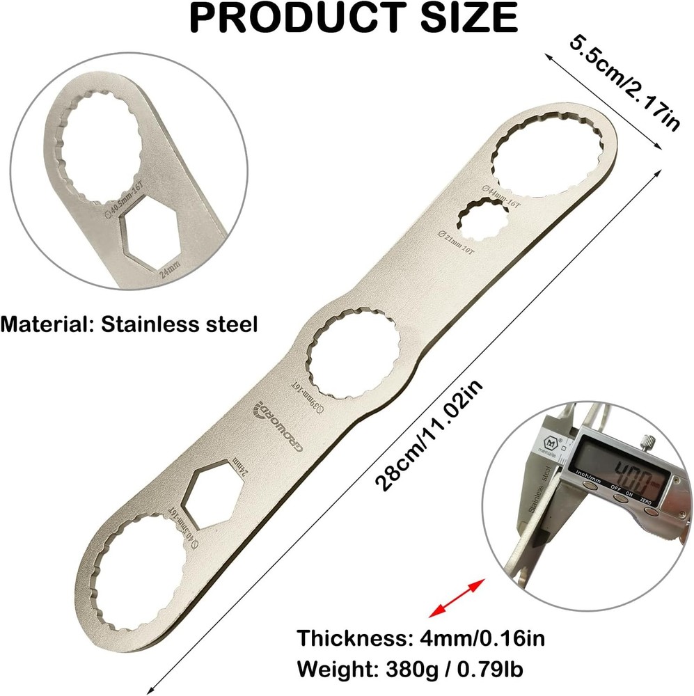 Multi -function Bottom Bracket Wrench，Suitable for BB wrench in 39 40.5 44mm...